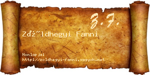 Zöldhegyi Fanni névjegykártya