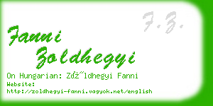 fanni zoldhegyi business card